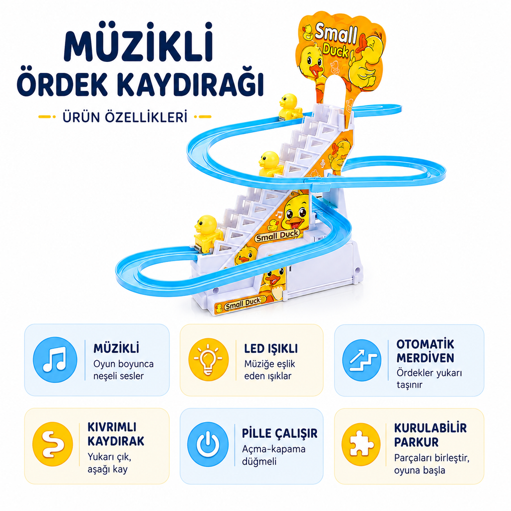 Dön Dolaş Ördekler Işıklı Müzikli Oyuncak Ördek Oyunu