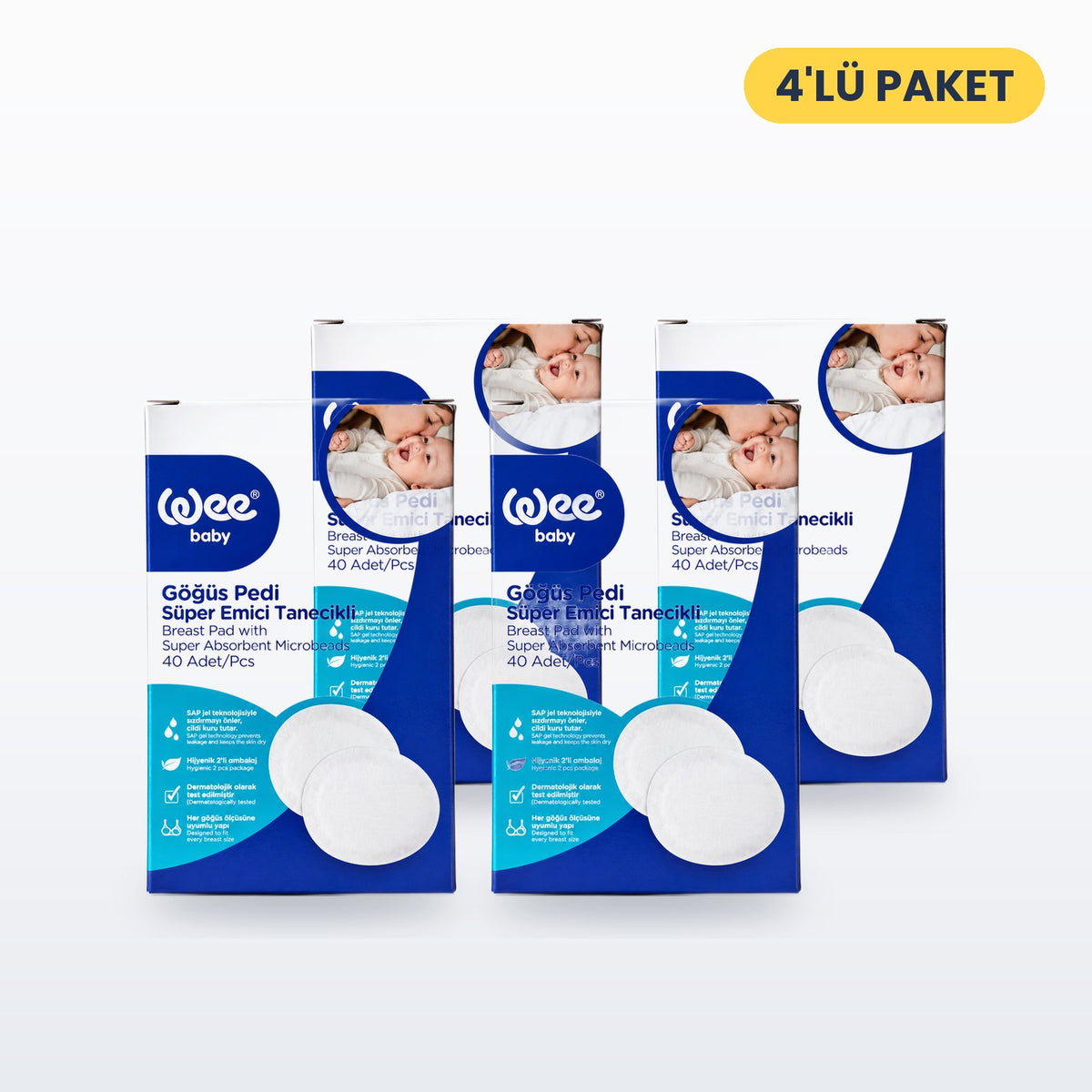 Wee Baby Göğüs Pedi 4'lü Paket