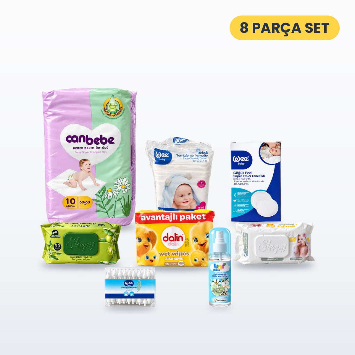 Yenidoğan Bakım Seti 8 Parça - Bahar Çiçekleri