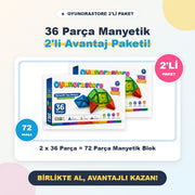 2'li 36 Parça Manyetik Yapı Blokları Paketi (2 x 36 = 72 Parça)